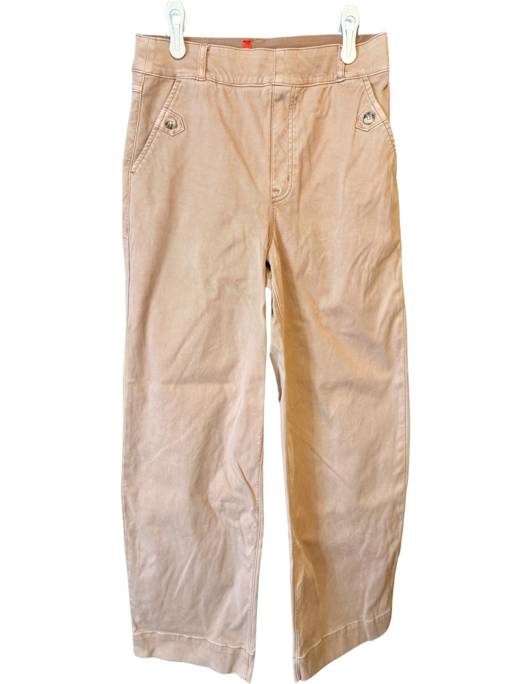 SPANX Cropped Wide Leg Pants | Pale Pink | Size 26 | Tall Workwear Chic